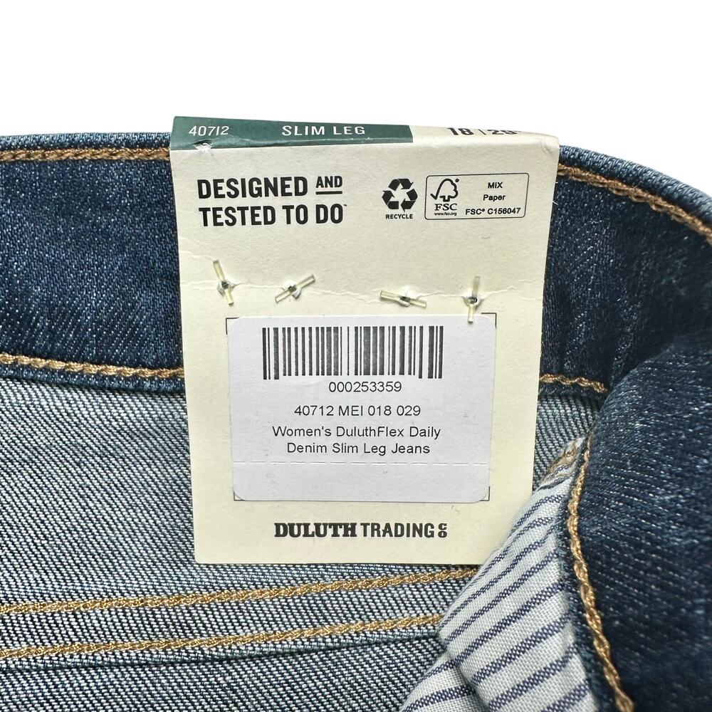 Duluth Trading Co | Women | DuluthFlex Daily Denim Slim Leg Denim Jeans | Sz 18 - Picture 11 of 16
